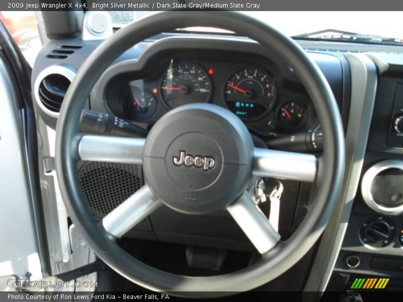 Bright Silver Metallic / Dark Slate Gray/Medium Slate Gray 2009 Jeep Wrangler X 4x4