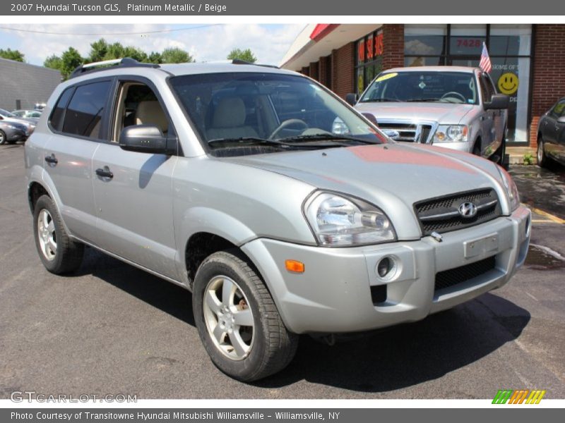 Platinum Metallic / Beige 2007 Hyundai Tucson GLS