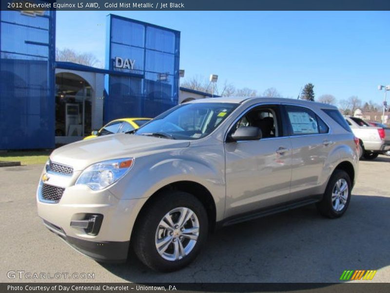 Gold Mist Metallic / Jet Black 2012 Chevrolet Equinox LS AWD