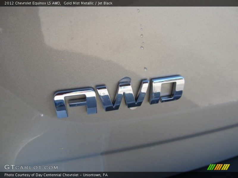 Gold Mist Metallic / Jet Black 2012 Chevrolet Equinox LS AWD