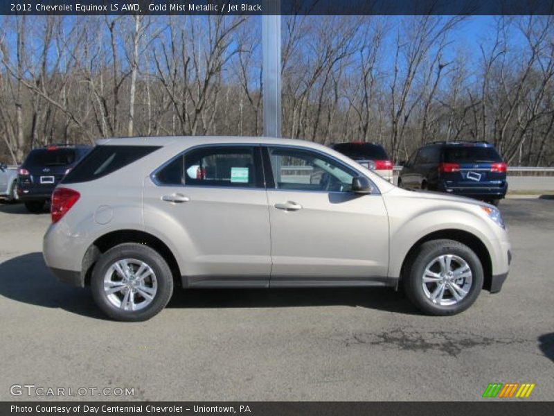 Gold Mist Metallic / Jet Black 2012 Chevrolet Equinox LS AWD