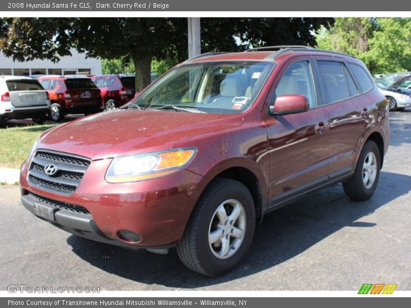 Dark Cherry Red / Beige 2008 Hyundai Santa Fe GLS