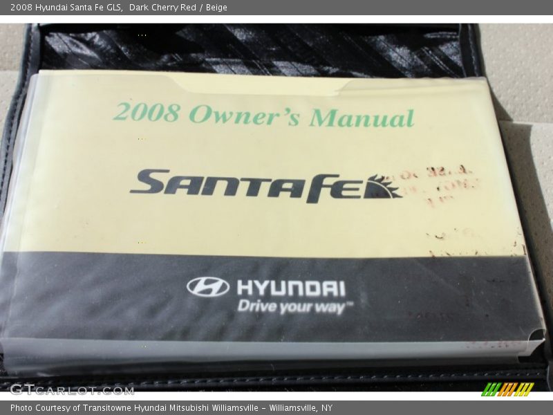 Dark Cherry Red / Beige 2008 Hyundai Santa Fe GLS