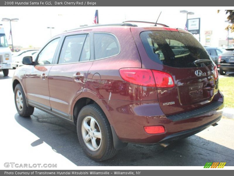 Dark Cherry Red / Beige 2008 Hyundai Santa Fe GLS