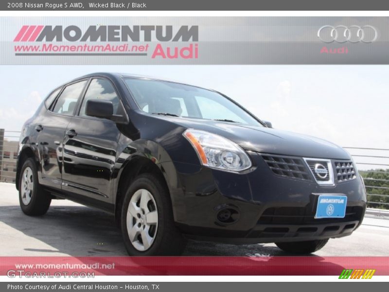 Wicked Black / Black 2008 Nissan Rogue S AWD