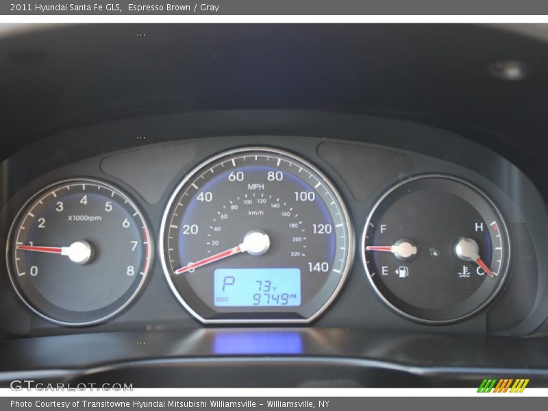 Espresso Brown / Gray 2011 Hyundai Santa Fe GLS
