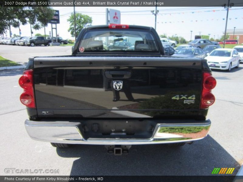 Brilliant Black Crystal Pearl / Khaki Beige 2007 Dodge Ram 1500 Laramie Quad Cab 4x4