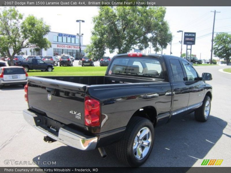 Brilliant Black Crystal Pearl / Khaki Beige 2007 Dodge Ram 1500 Laramie Quad Cab 4x4