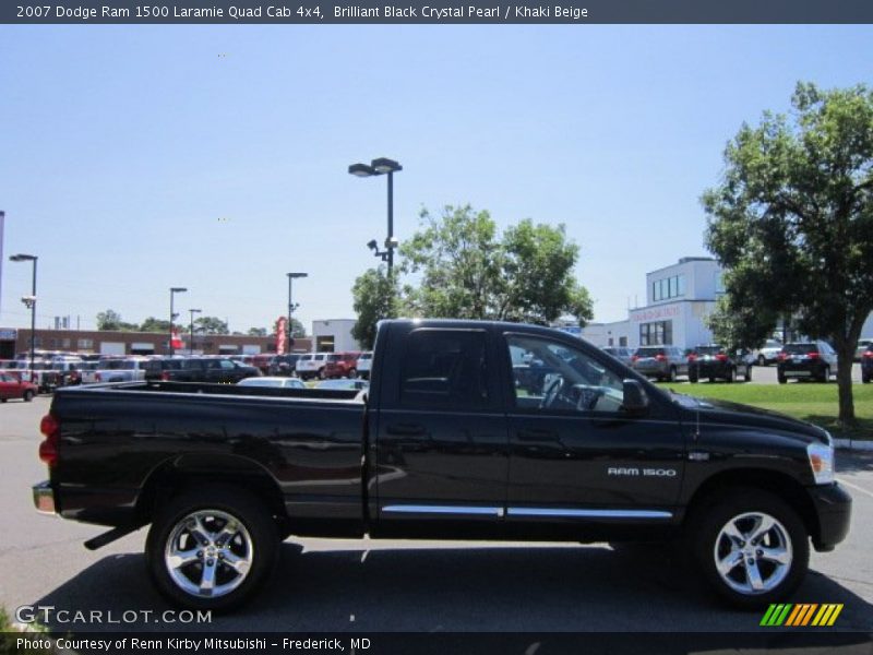 Brilliant Black Crystal Pearl / Khaki Beige 2007 Dodge Ram 1500 Laramie Quad Cab 4x4