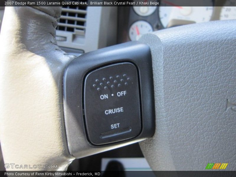 Brilliant Black Crystal Pearl / Khaki Beige 2007 Dodge Ram 1500 Laramie Quad Cab 4x4