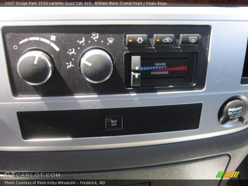 Brilliant Black Crystal Pearl / Khaki Beige 2007 Dodge Ram 1500 Laramie Quad Cab 4x4