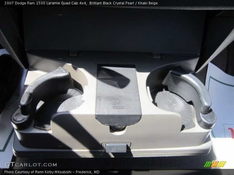 Brilliant Black Crystal Pearl / Khaki Beige 2007 Dodge Ram 1500 Laramie Quad Cab 4x4