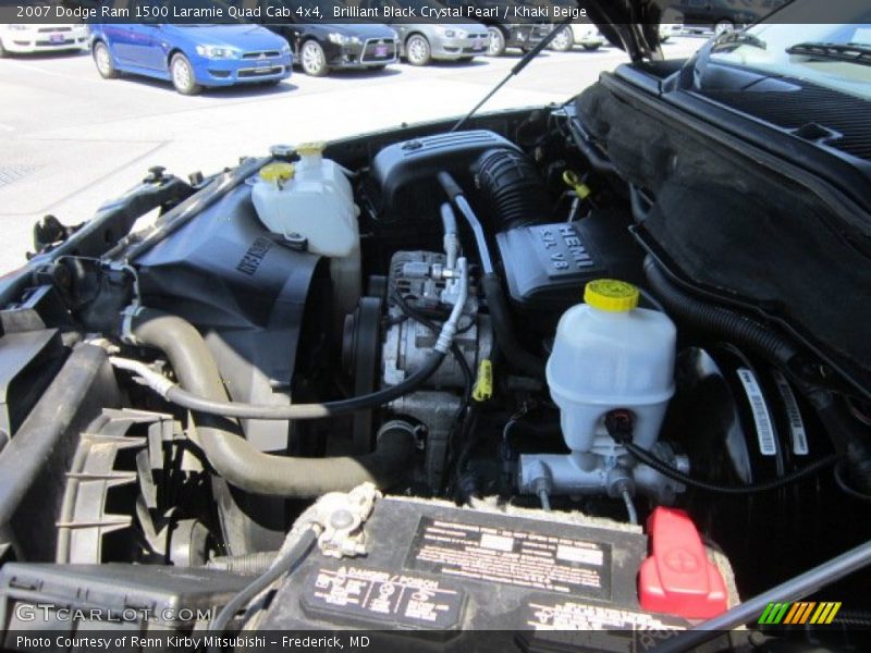 Brilliant Black Crystal Pearl / Khaki Beige 2007 Dodge Ram 1500 Laramie Quad Cab 4x4
