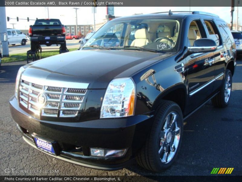 Black Raven / Cocoa/Light Cashmere 2008 Cadillac Escalade AWD