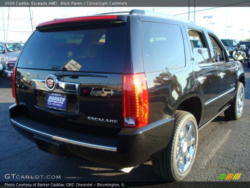 Black Raven / Cocoa/Light Cashmere 2008 Cadillac Escalade AWD