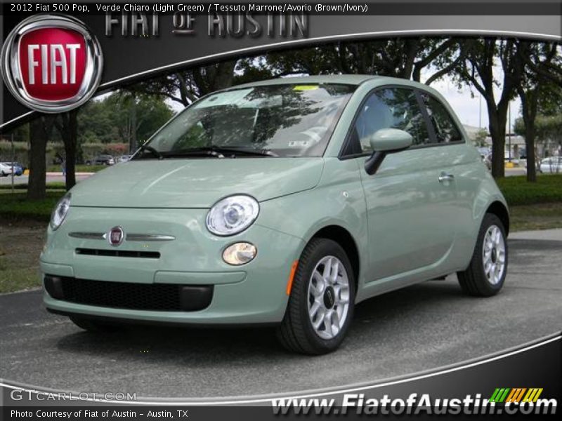 Verde Chiaro (Light Green) / Tessuto Marrone/Avorio (Brown/Ivory) 2012 Fiat 500 Pop