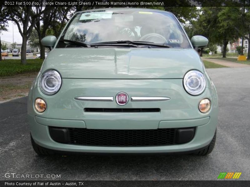 Verde Chiaro (Light Green) / Tessuto Marrone/Avorio (Brown/Ivory) 2012 Fiat 500 Pop