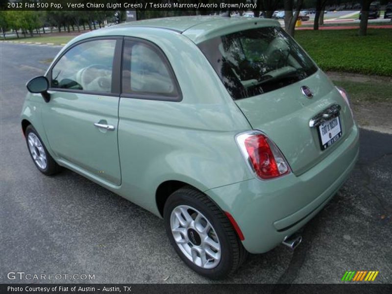Verde Chiaro (Light Green) / Tessuto Marrone/Avorio (Brown/Ivory) 2012 Fiat 500 Pop