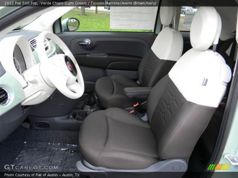 Verde Chiaro (Light Green) / Tessuto Marrone/Avorio (Brown/Ivory) 2012 Fiat 500 Pop