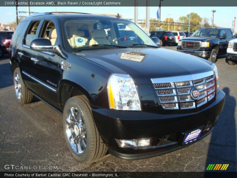 Black Raven / Cocoa/Light Cashmere 2008 Cadillac Escalade AWD
