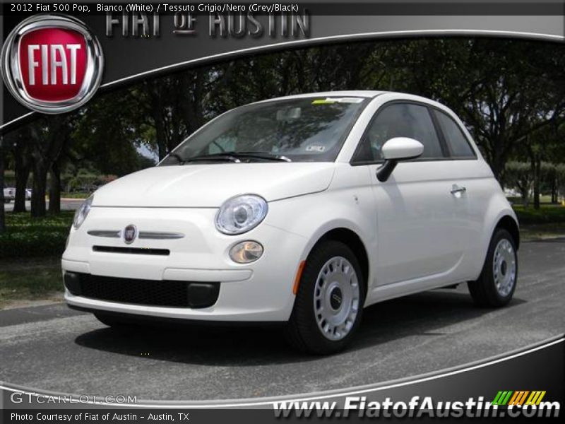 Bianco (White) / Tessuto Grigio/Nero (Grey/Black) 2012 Fiat 500 Pop