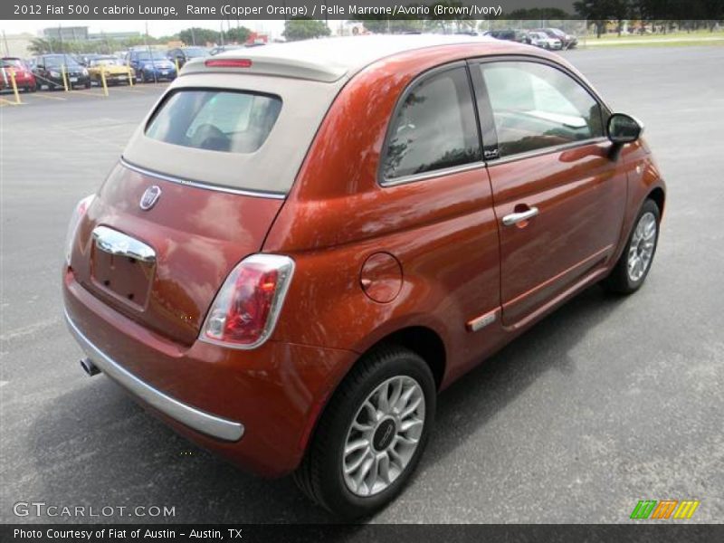 Rame (Copper Orange) / Pelle Marrone/Avorio (Brown/Ivory) 2012 Fiat 500 c cabrio Lounge
