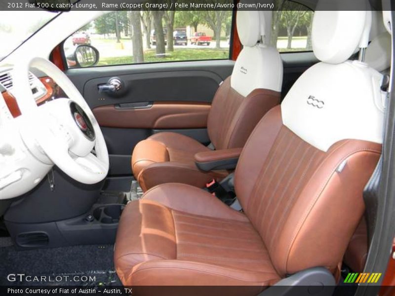 Rame (Copper Orange) / Pelle Marrone/Avorio (Brown/Ivory) 2012 Fiat 500 c cabrio Lounge