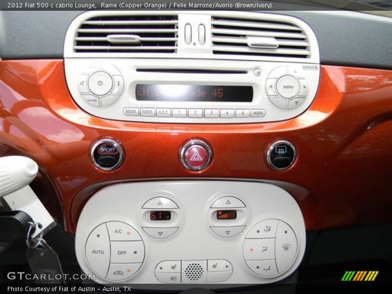 Rame (Copper Orange) / Pelle Marrone/Avorio (Brown/Ivory) 2012 Fiat 500 c cabrio Lounge