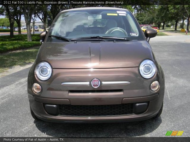 Espresso (Brown) / Tessuto Marrone/Avorio (Brown/Ivory) 2012 Fiat 500 c cabrio Pop