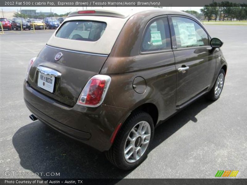 Espresso (Brown) / Tessuto Marrone/Avorio (Brown/Ivory) 2012 Fiat 500 c cabrio Pop