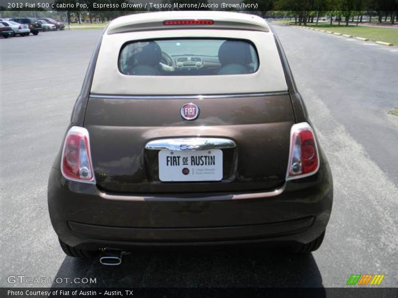 Espresso (Brown) / Tessuto Marrone/Avorio (Brown/Ivory) 2012 Fiat 500 c cabrio Pop