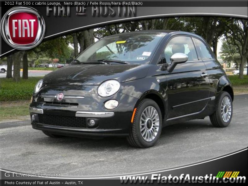 Nero (Black) / Pelle Rosso/Nera (Red/Black) 2012 Fiat 500 c cabrio Lounge