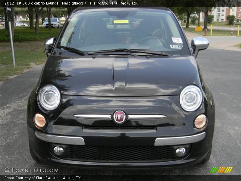 Nero (Black) / Pelle Rosso/Nera (Red/Black) 2012 Fiat 500 c cabrio Lounge