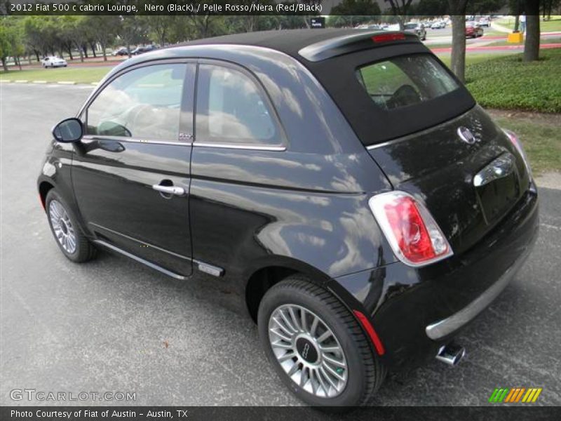 Nero (Black) / Pelle Rosso/Nera (Red/Black) 2012 Fiat 500 c cabrio Lounge
