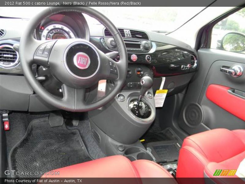 Nero (Black) / Pelle Rosso/Nera (Red/Black) 2012 Fiat 500 c cabrio Lounge