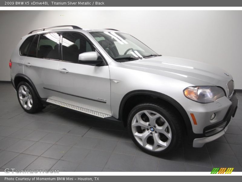 Titanium Silver Metallic / Black 2009 BMW X5 xDrive48i