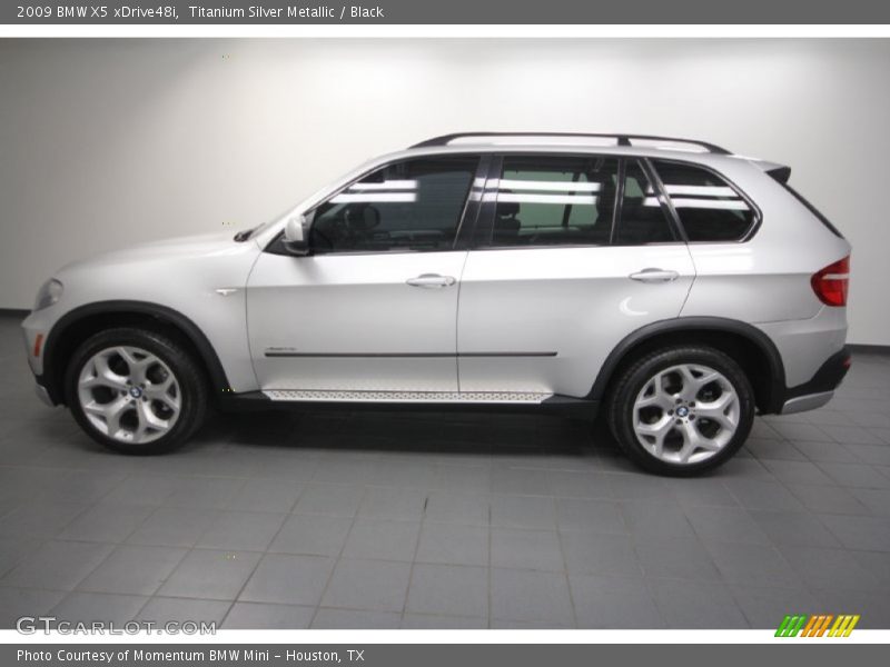 Titanium Silver Metallic / Black 2009 BMW X5 xDrive48i