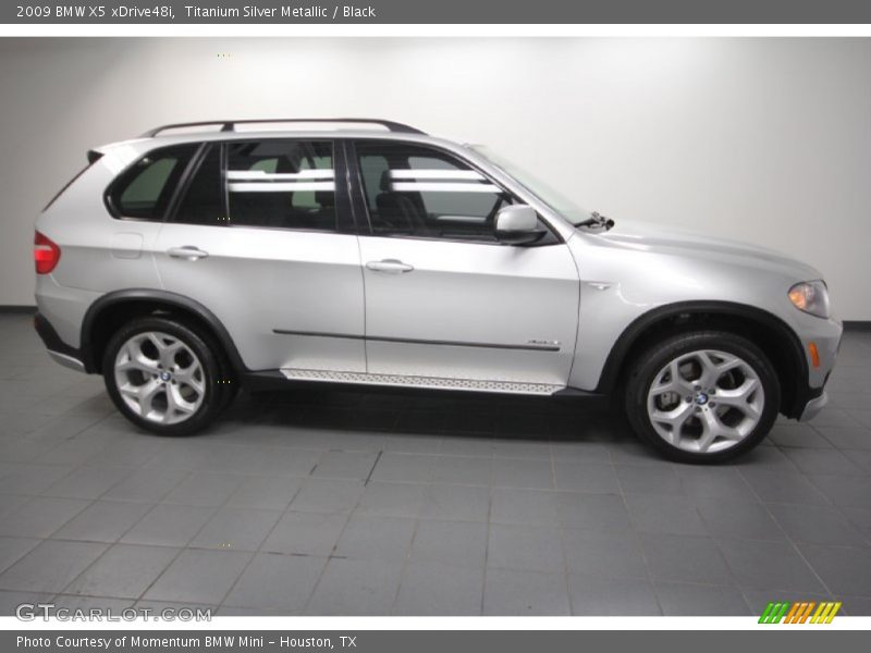Titanium Silver Metallic / Black 2009 BMW X5 xDrive48i