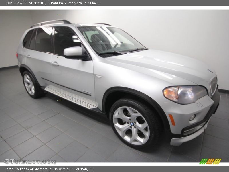 Titanium Silver Metallic / Black 2009 BMW X5 xDrive48i