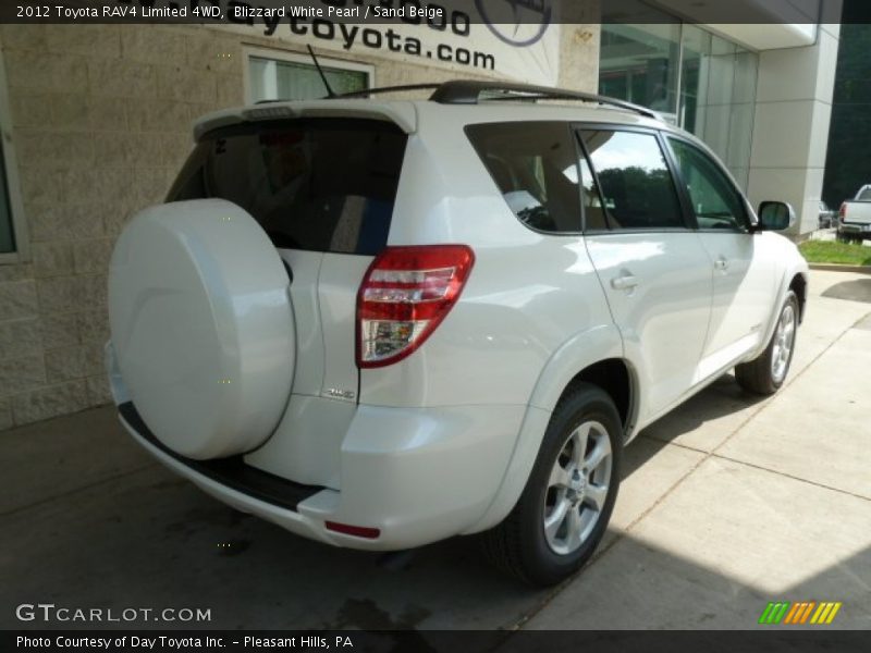 Blizzard White Pearl / Sand Beige 2012 Toyota RAV4 Limited 4WD