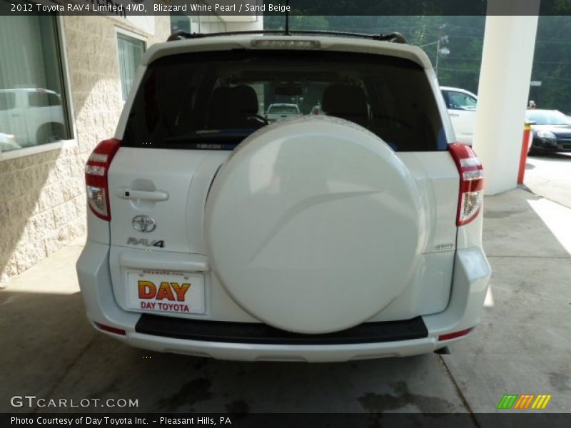 Blizzard White Pearl / Sand Beige 2012 Toyota RAV4 Limited 4WD