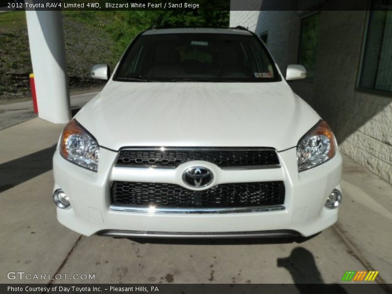 Blizzard White Pearl / Sand Beige 2012 Toyota RAV4 Limited 4WD