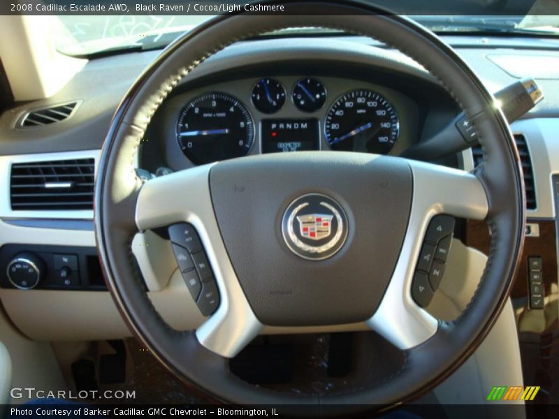 Black Raven / Cocoa/Light Cashmere 2008 Cadillac Escalade AWD