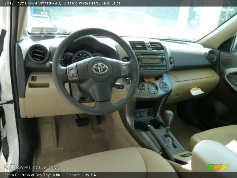 Blizzard White Pearl / Sand Beige 2012 Toyota RAV4 Limited 4WD