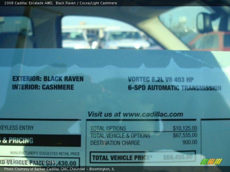 Black Raven / Cocoa/Light Cashmere 2008 Cadillac Escalade AWD