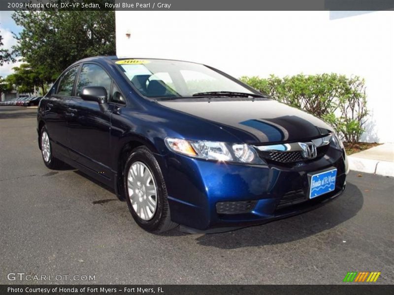 Royal Blue Pearl / Gray 2009 Honda Civic DX-VP Sedan