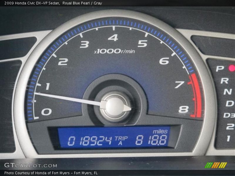 Royal Blue Pearl / Gray 2009 Honda Civic DX-VP Sedan