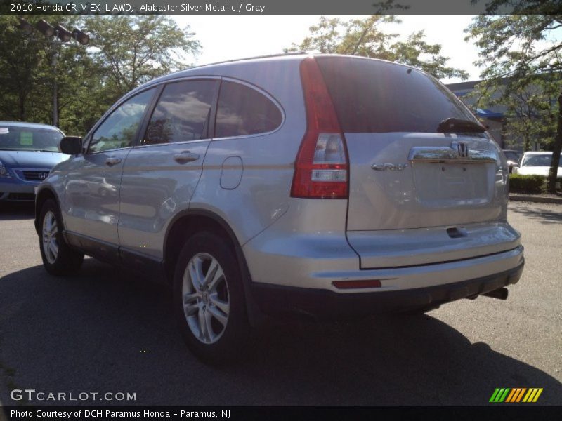 Alabaster Silver Metallic / Gray 2010 Honda CR-V EX-L AWD