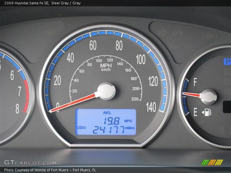 Steel Gray / Gray 2009 Hyundai Santa Fe SE