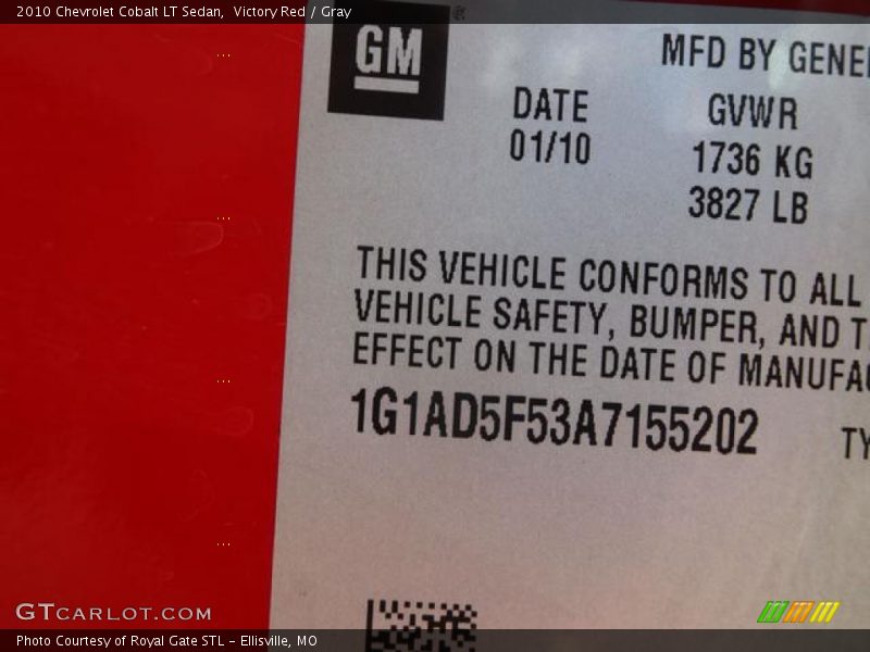 Victory Red / Gray 2010 Chevrolet Cobalt LT Sedan
